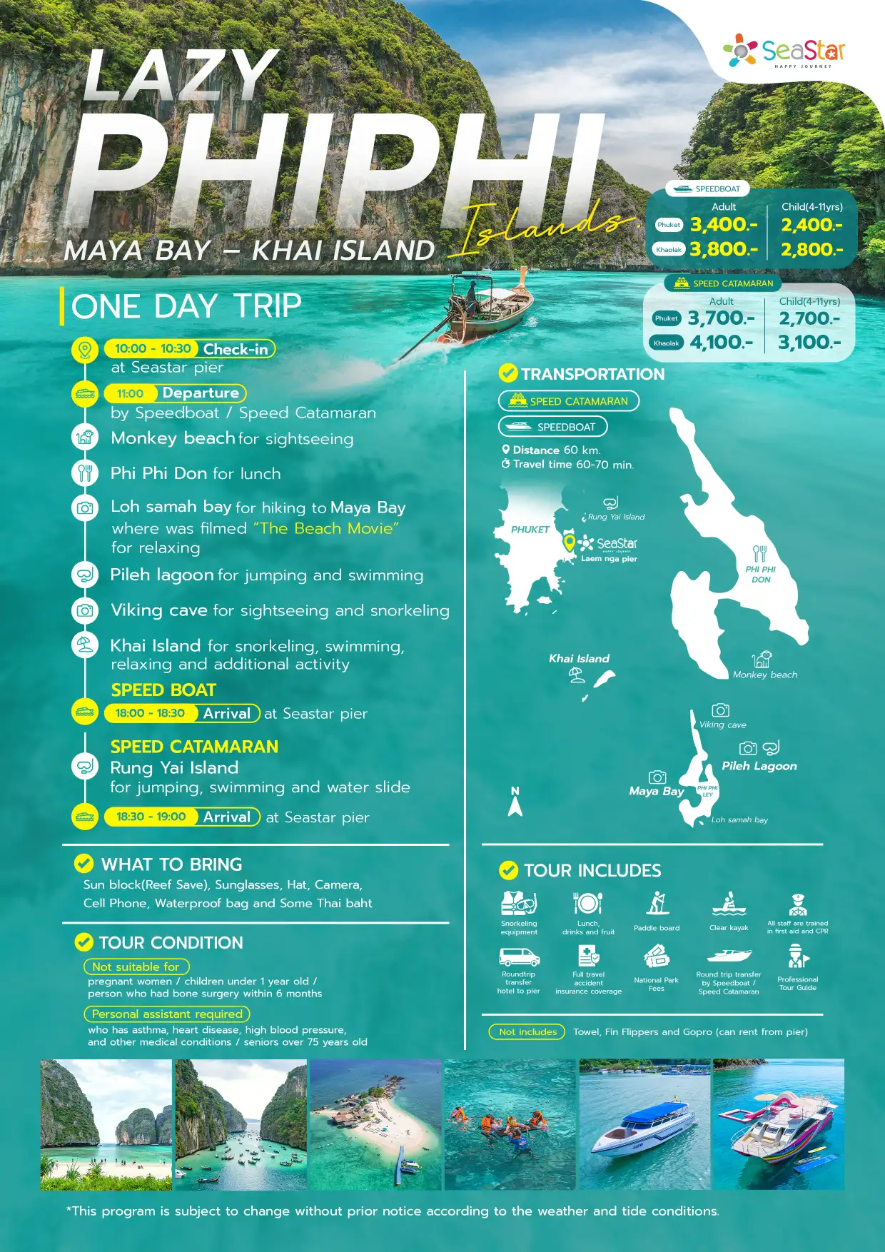 One Day Lazy Phi Phi Island Khai Island Tour Sea Star by 2 Storey Speed Catamaran 1