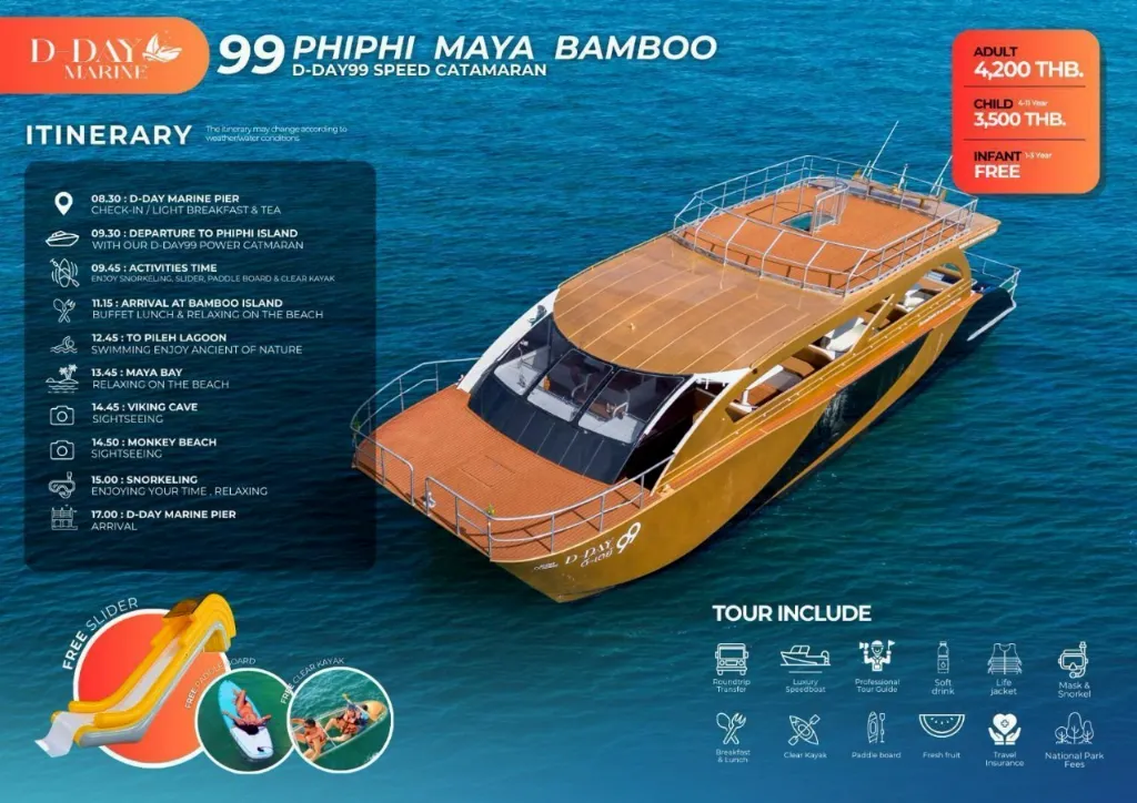One Day Phi Phi Island Bamboo Island Tour D Day by Speed Catamaran 40